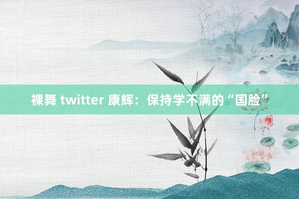 裸舞 twitter 康辉:保持学不满的“国脸”
