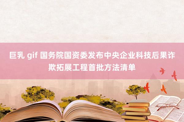 巨乳 gif 国务院国资委发布中央企业科技后果诈欺拓展工程首批方法清单