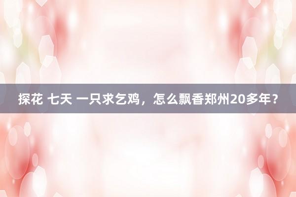 探花 七天 一只求乞鸡，怎么飘香郑州20多年？