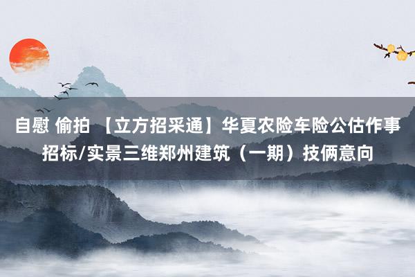 自慰 偷拍 【立方招采通】华夏农险车险公估作事招标/实景三维郑州建筑（一期）技俩意向