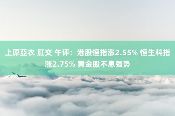 上原亞衣 肛交 午评：港股恒指涨2.55% 恒生科指涨2.75% 黄金股不息强势