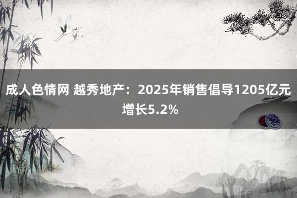 成人色情网 越秀地产：2025年销售倡导1205亿元 增长5.2%